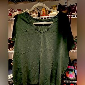 Women's Green V-Neck Top